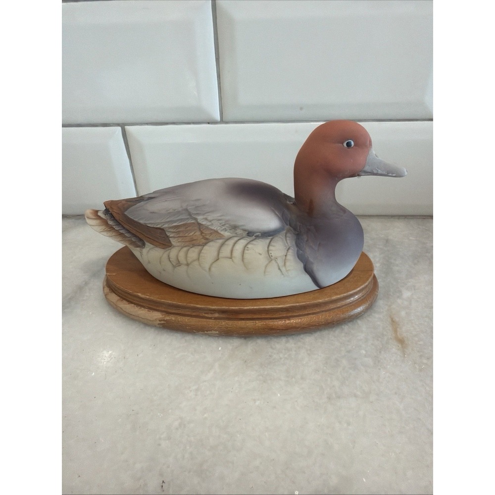 Andrea by Sadek "CANVASBACK DUCK 🦆 Figurine #6735 date-1983 W/ Wood Stand RARE!